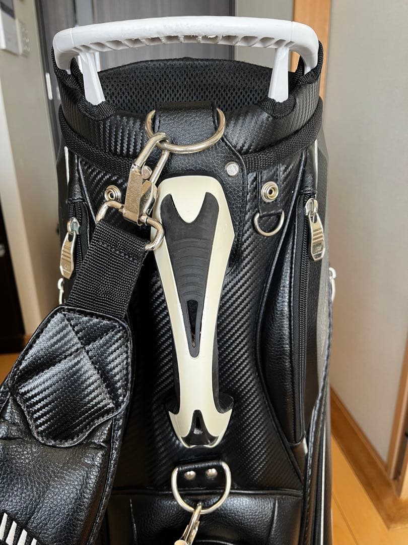 良品　人気ニューバランスゴルフ 9.0型 カート型キャディバッグ 　レザー調　黒