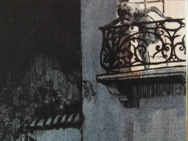 ルイ・イカール限定版・アールデコ/夜、希少な額装用画集より、新品高級額装付