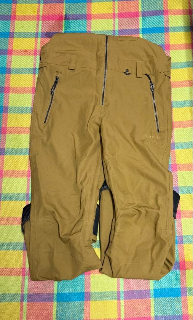 VOLCOM ブラウン オーバーオール リブパンツ