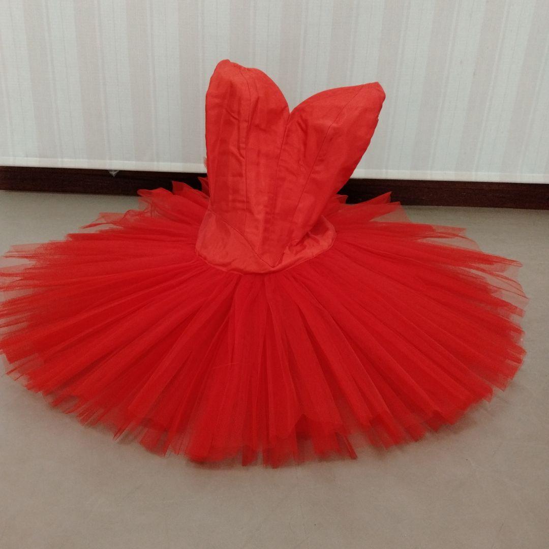バレエ衣装　大人　バレリーナ製　クラシックチュチュ　赤　レディース11号