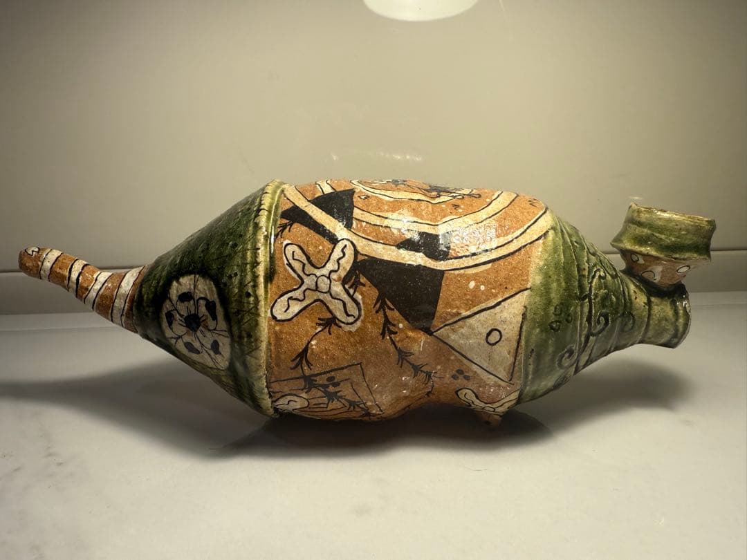 池田省吾 作　陶製喫煙パイプ 25cm