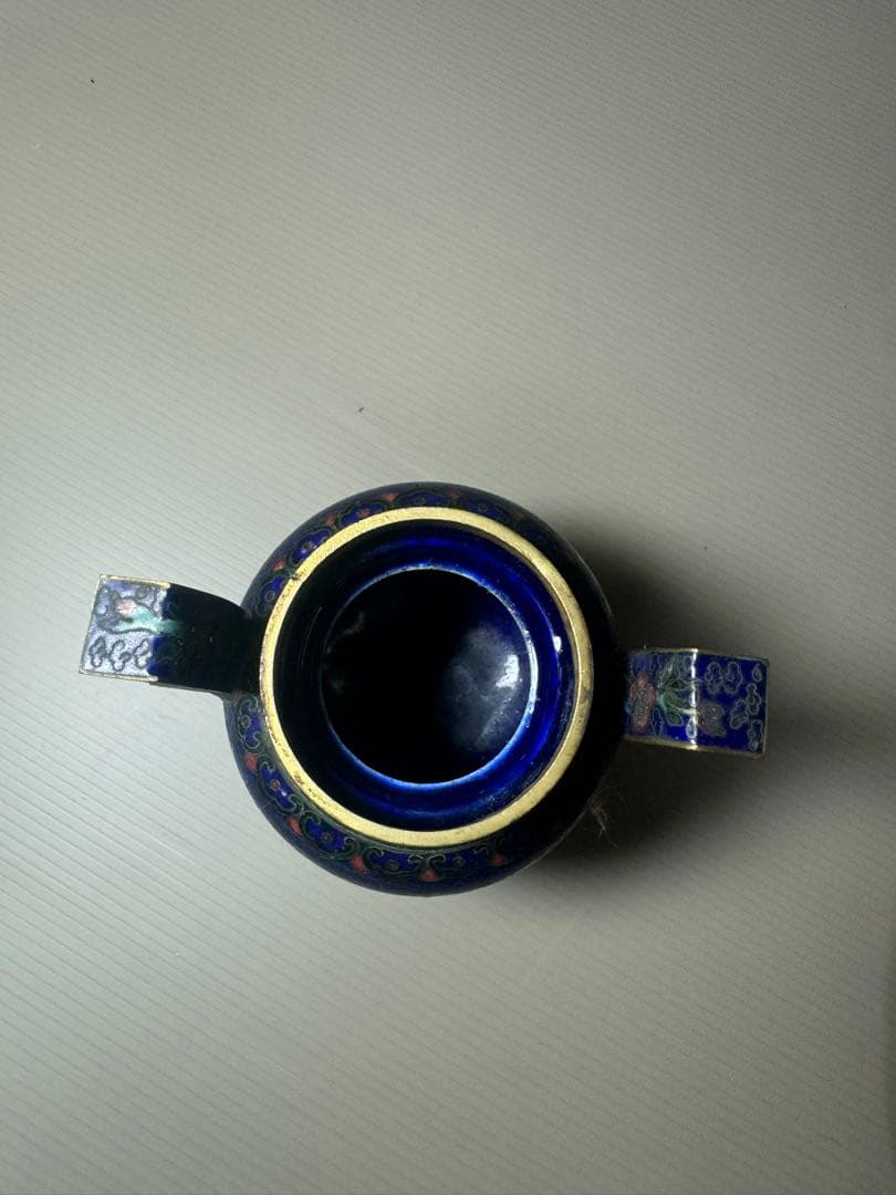 2096 七宝焼　景泰藍　香炉　時代物