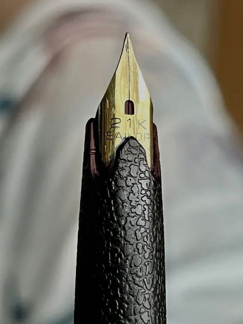 21金　ゴールドペン先セーラー万年筆黒　レトロ