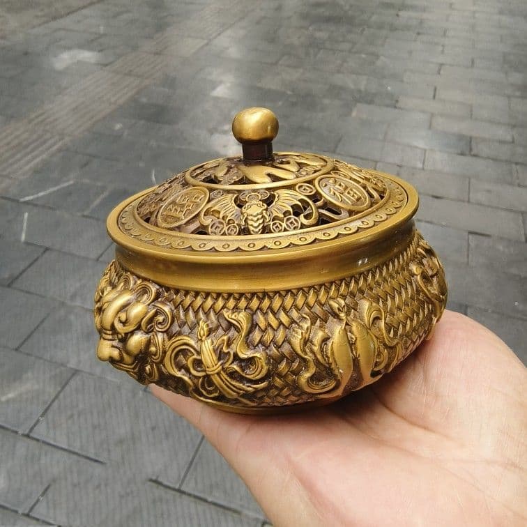 獅頭炉 五福臨門香炉 装飾品 工芸品 美術品 置物