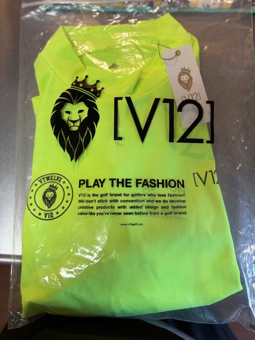 【未使用・タグ付】V12 ゴルフ モックネック イエロー Lサイズ