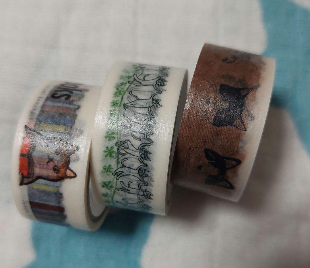 神保町にゃんこ堂15mm 幅マスキングテープ3巻き②