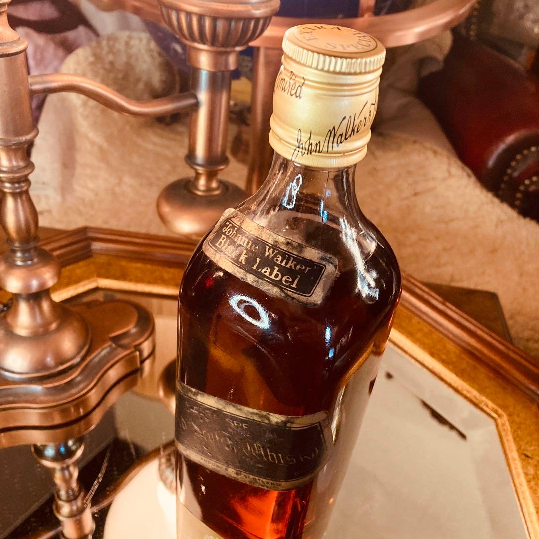 湯布院アンティーク '70ジョニーウォーカー オールドボトル 白文字2行
