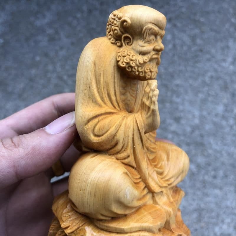 仏像 仏教美術 静思達磨祖師仏像 木雕刻品 木彫り仏像 職人手作り