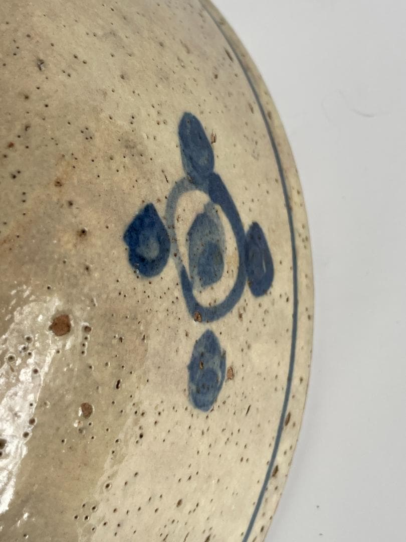 中国 古美術 明末清初 古染付 大鉢 特大 山水図 古玩 景徳鎮 骨董 美品