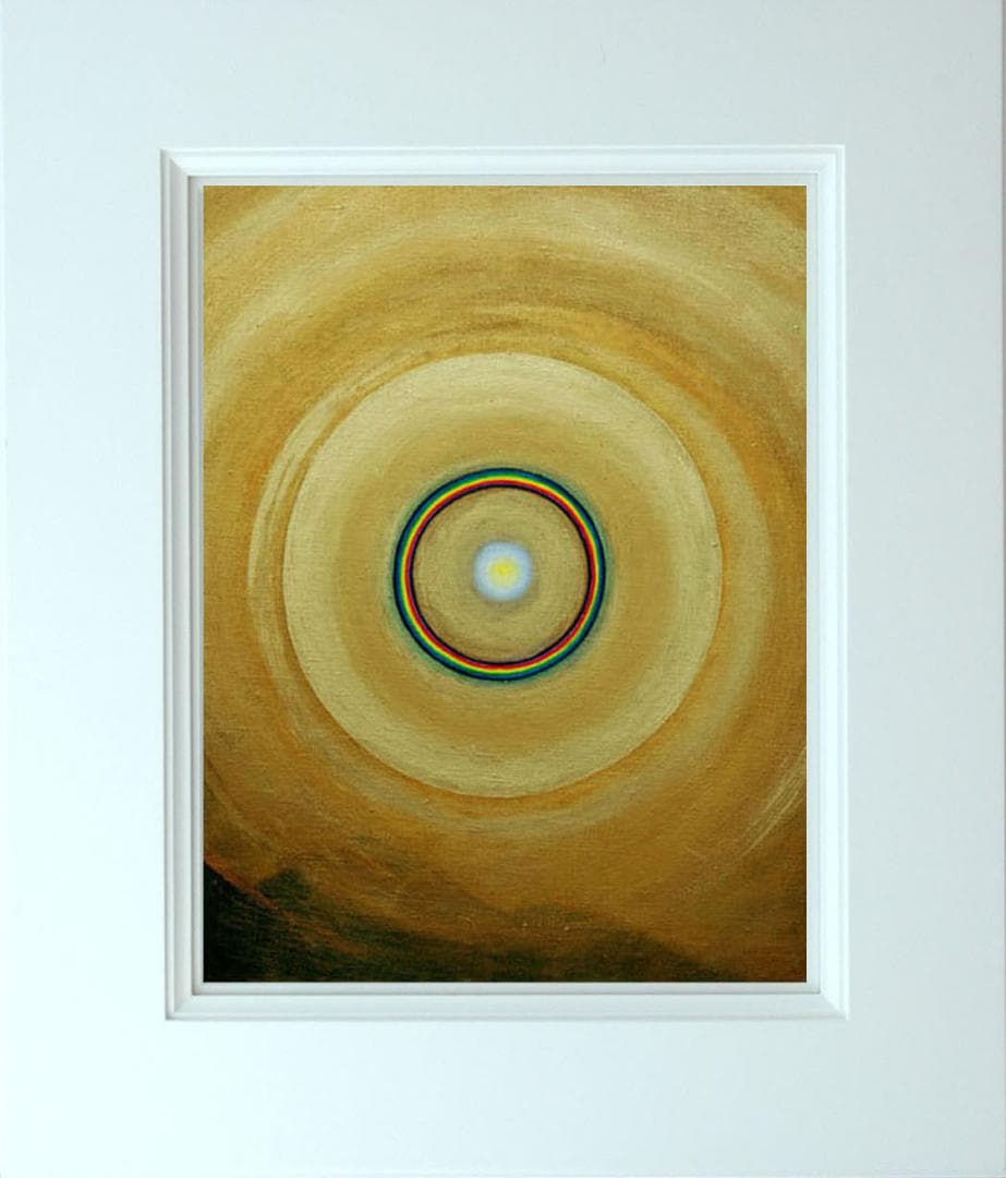 油絵 菅家令子 絵画インテリア額付(青緑+金色の枠)F6-G282023希望祈り