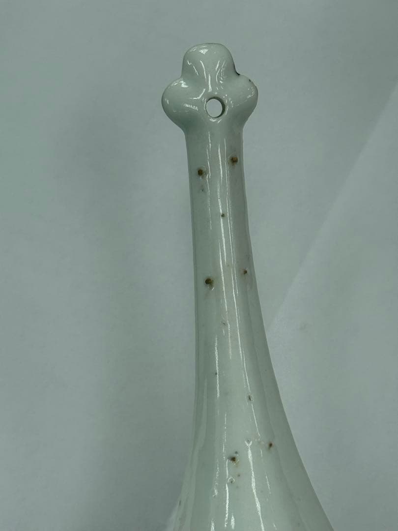 中国　清時代　胭脂紅釉山水紋レンゲ　アンティーク　送料込み250914