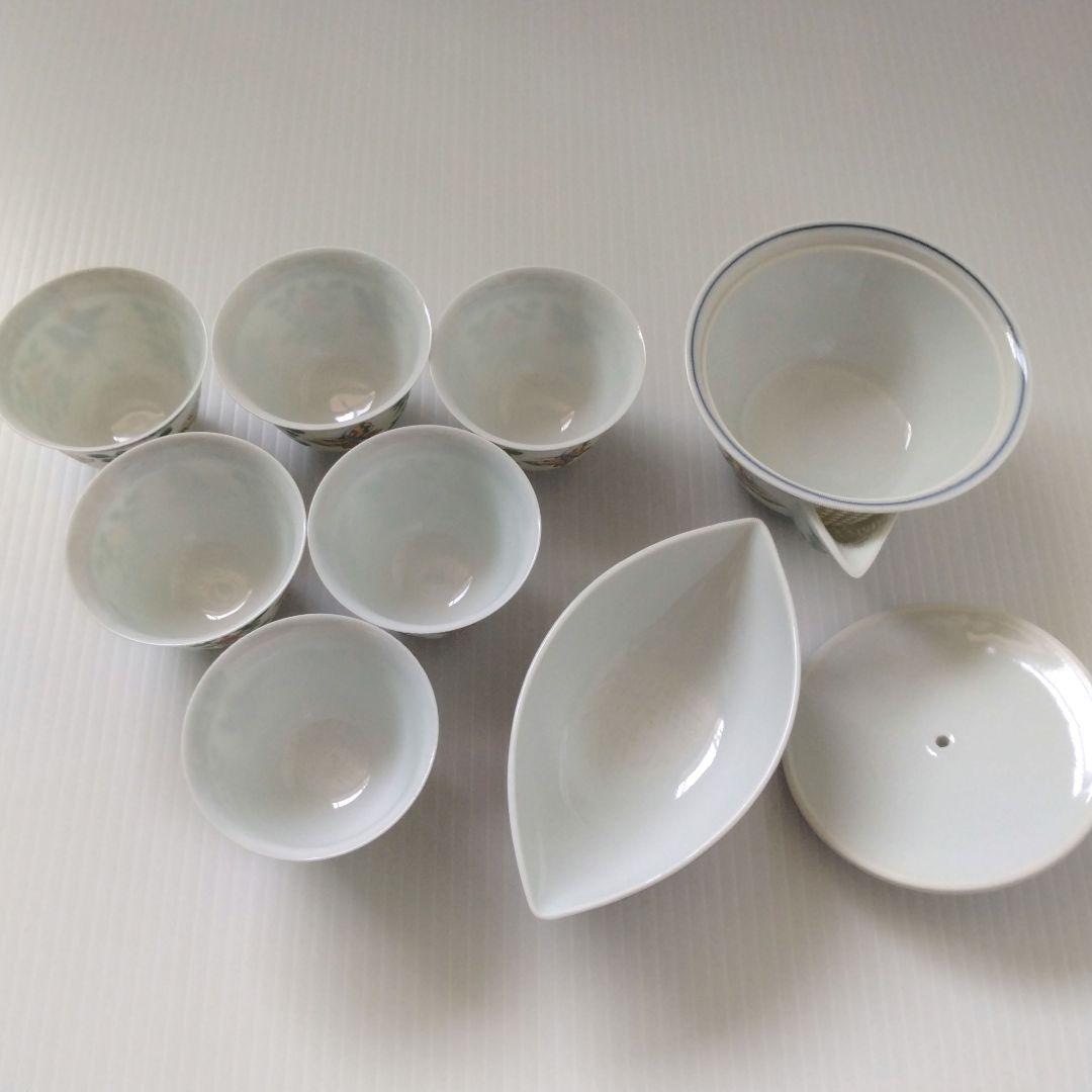 京焼 平安 四代 三浦竹泉 竹泉 色絵花蝶文 煎茶器 宝瓶 茶器 茶道具 極美品