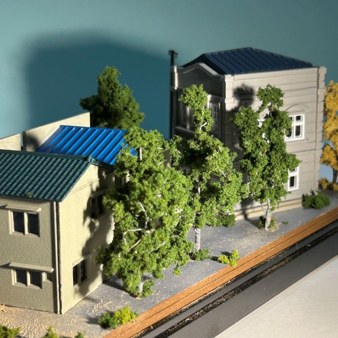 函館市電末広町界隈　市電の走る街　 鉄道ジオラマ　Nゲージ 展示台