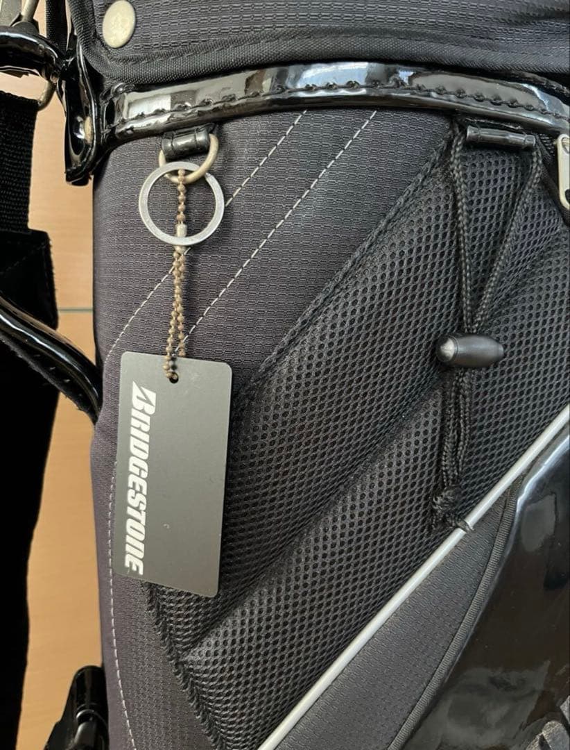 ブリヂストン　ゴルフバッグ　キャディバッグ　ブラックエナメル　送料無料　シンプル