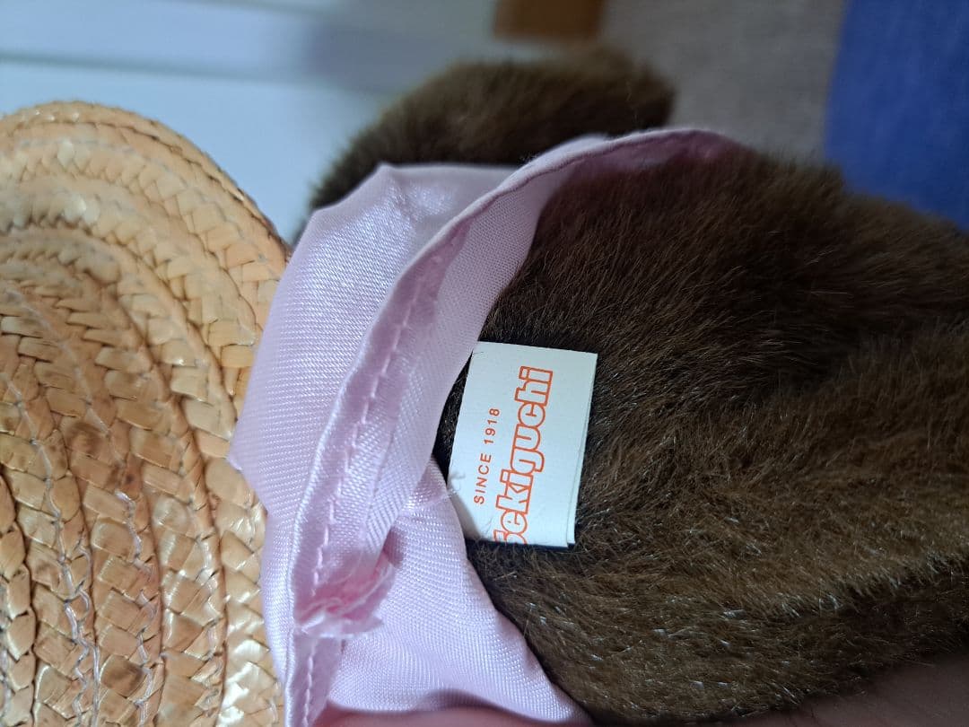 モンチッチぬいぐるみ ピンクドレス 麦わら帽子