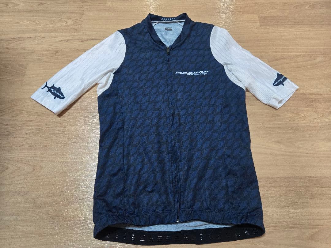 SUNVOLT 半袖サイクルジャージ メンズS ネイビー/ホワイト マグロ