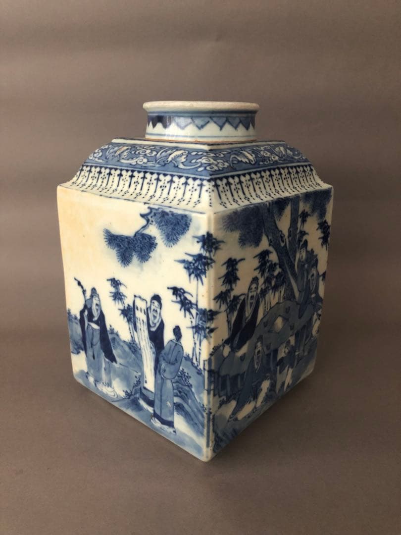 中国骨董古美術　青花茶壺　宣徳年製　アンティーク