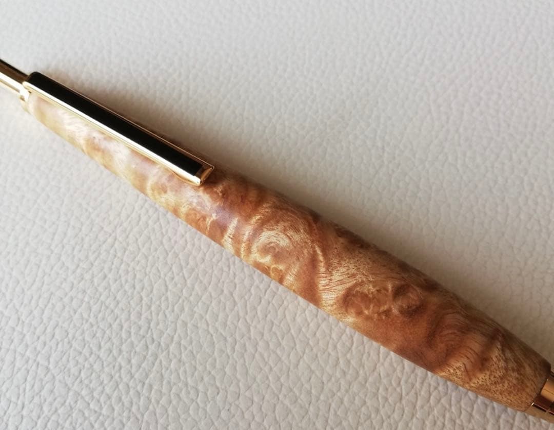 【極上杢】 マーブルウッド　KenThin スリムドロップシャープペンシル