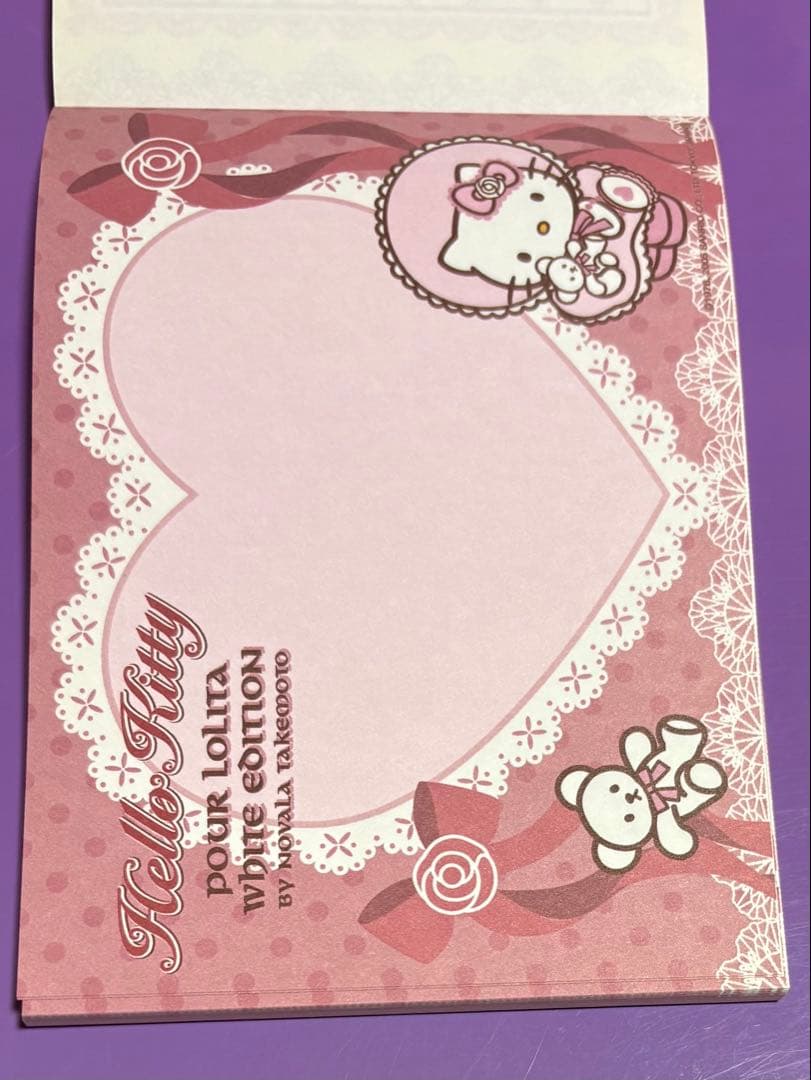 ハローキティ　メモ帳　ホログラムメモ　ロリータ　フリル　2005年製　日本限定
