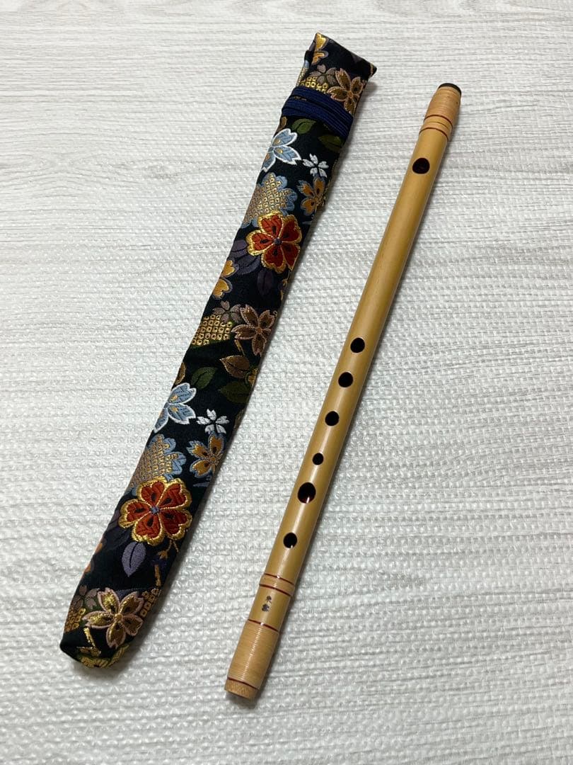 篠笛　ケース付き　八本調子　6穴　ドレミ調　大塚竹管楽器