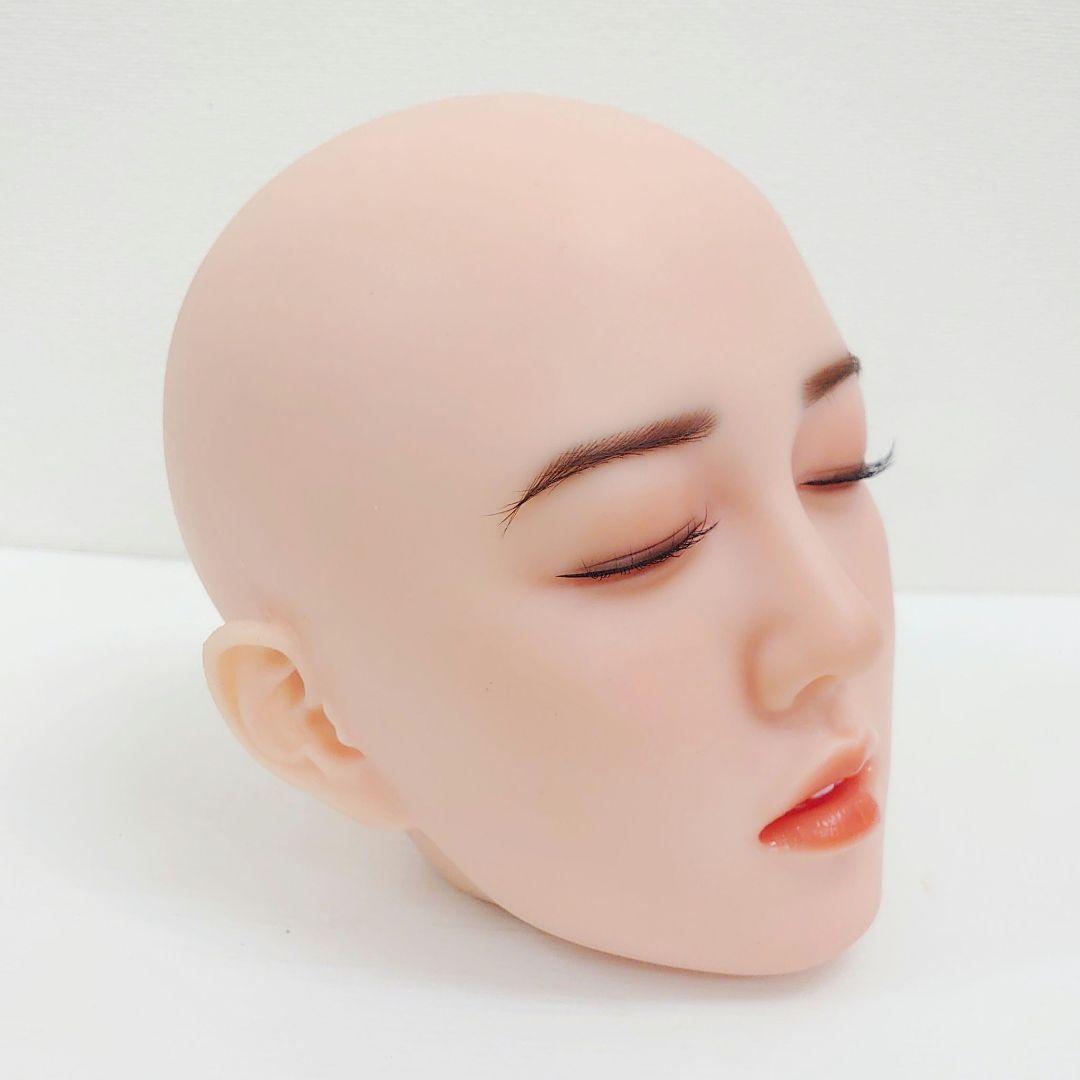 リアルマネキンヘッド ドールヘッド 等身大 シリコン 化粧練習用