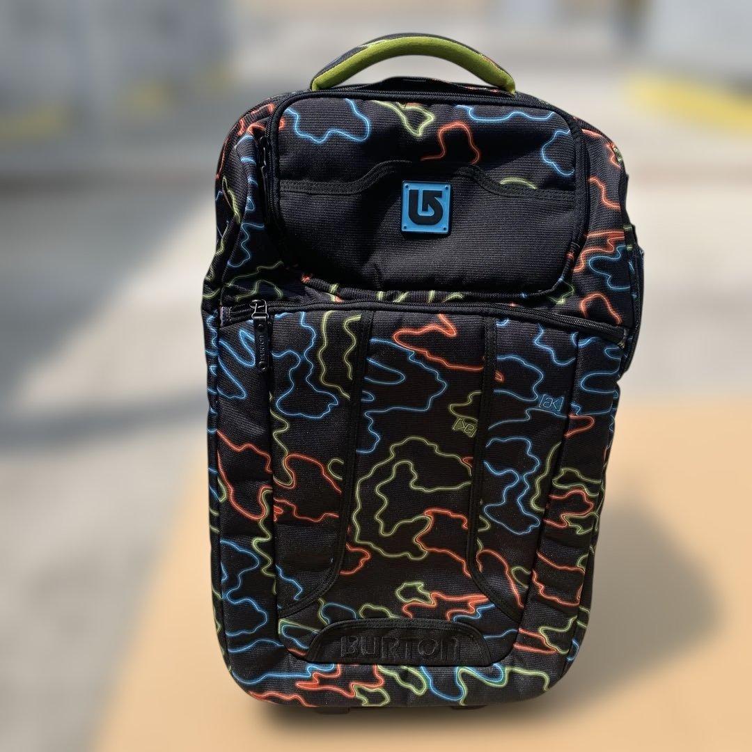 Burton キャリーバック　キャリーケース　カバン付き　ネオン柄　バートン