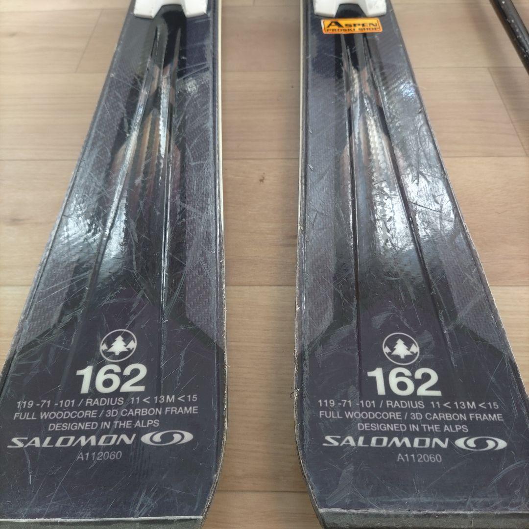 SALOMONのスキー板162cm ビンディングセット ストックおまけ