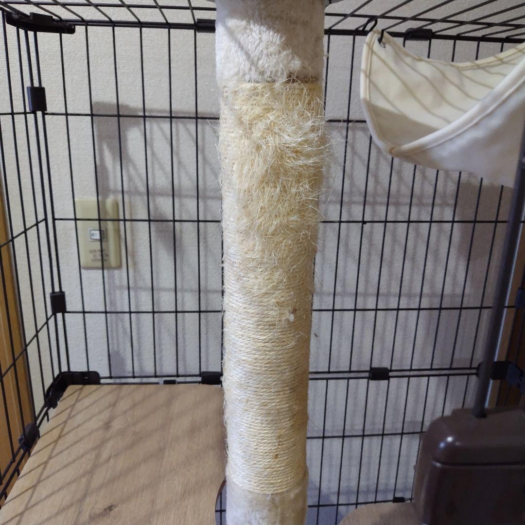 ＜引き取り限定＞キャットケージ 爪とぎポール付き　 PKC-800