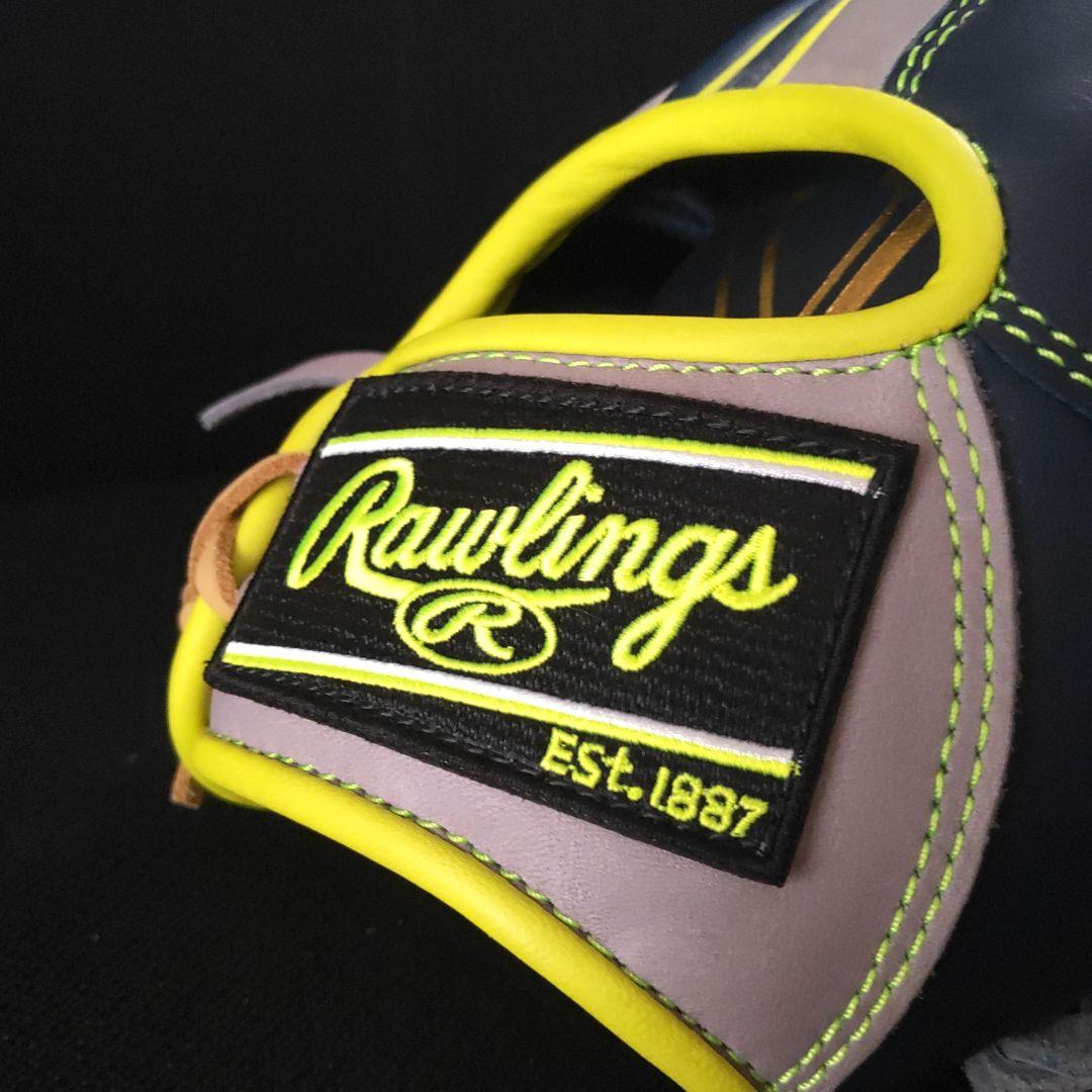 美品　Rawlings Hyper tech グローブ ネイビー　イエロー