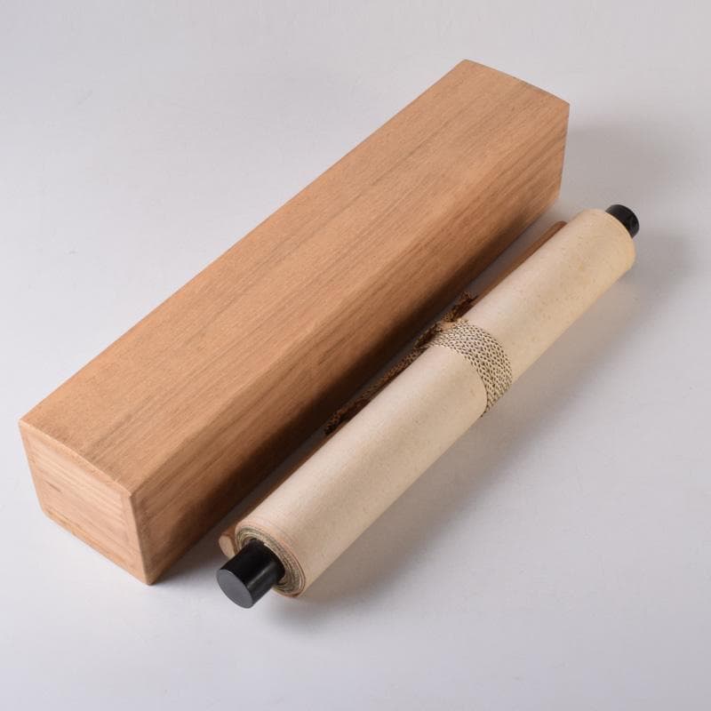 掛軸　前大徳　細合喝堂筆　一行書　「松無古今色」　共箱　C　7719A