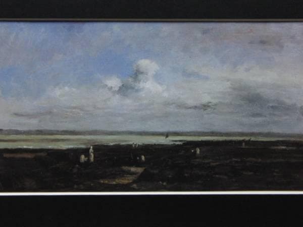 カルル・ドービニー、ヴィレルヴィルの海岸、希少画集画、額装付