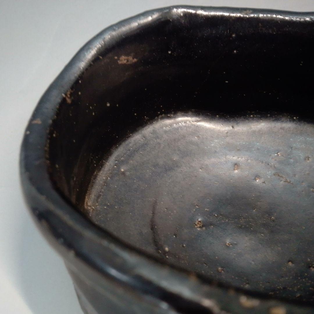 織部　茶碗　黒織部
