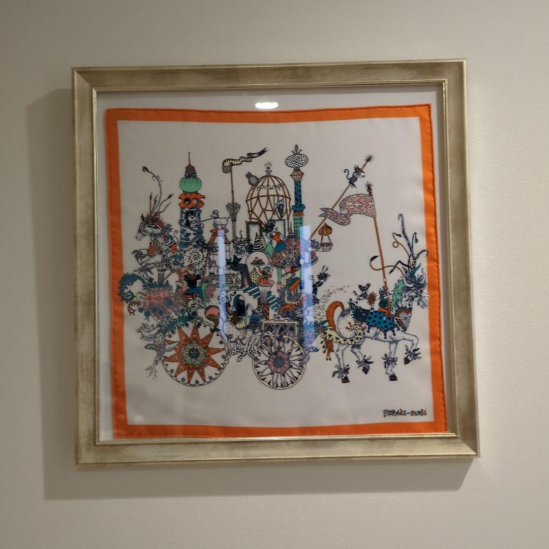 HERMÈS アートワーク フレーム付き　エルメススカーフ額入り