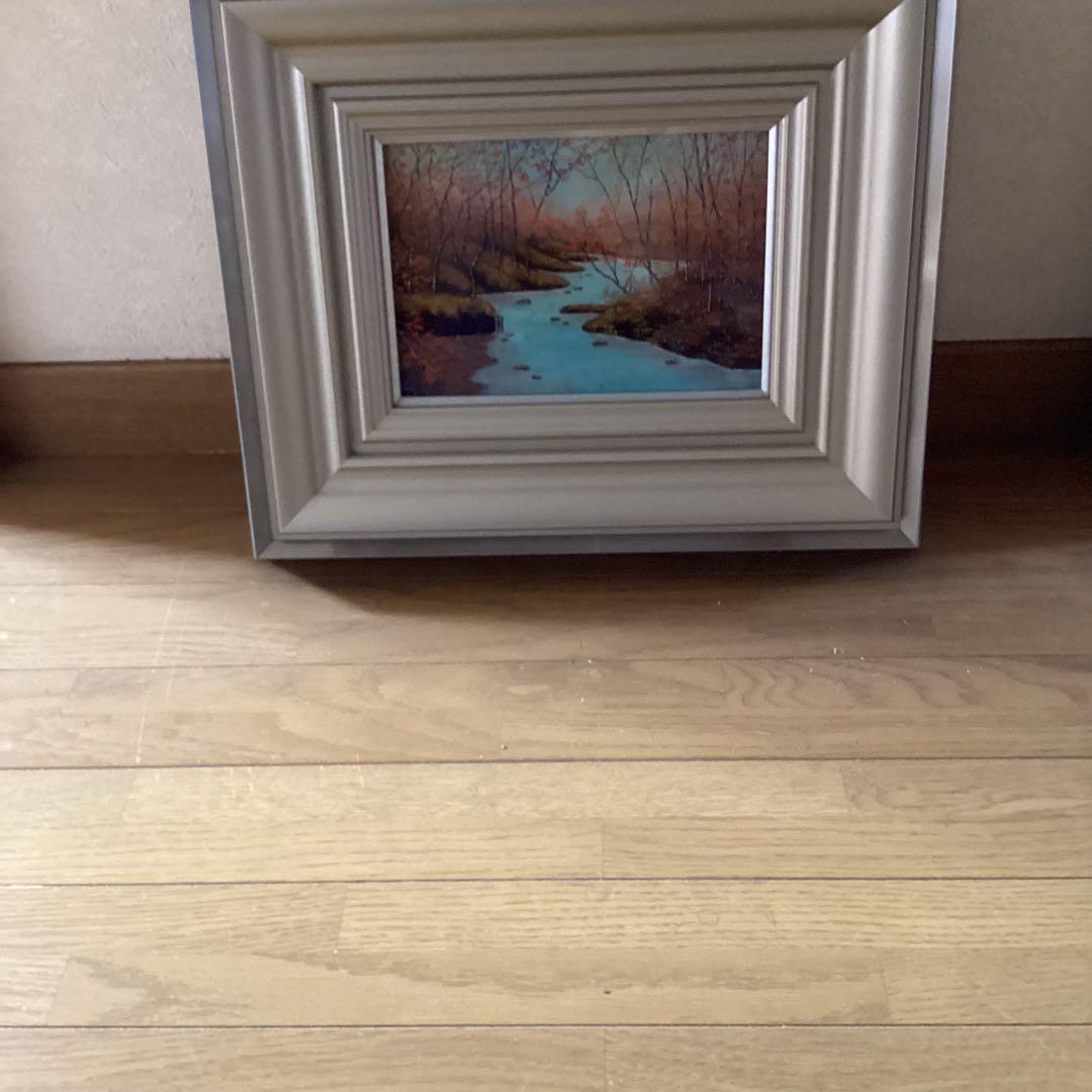 尾形松仙筆　【奥入瀬の秋】真筆証明書在　額装仕立　昭和53年　42万購入品