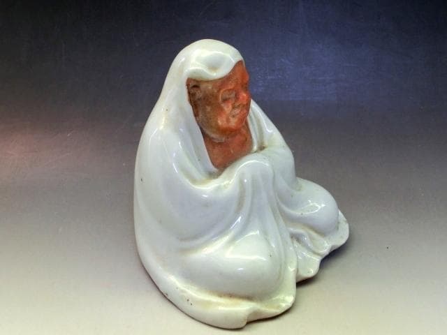 置物■達磨 白磁 だるま オブジェ 古玩 唐物 中国 古美術 時代物 骨董品■