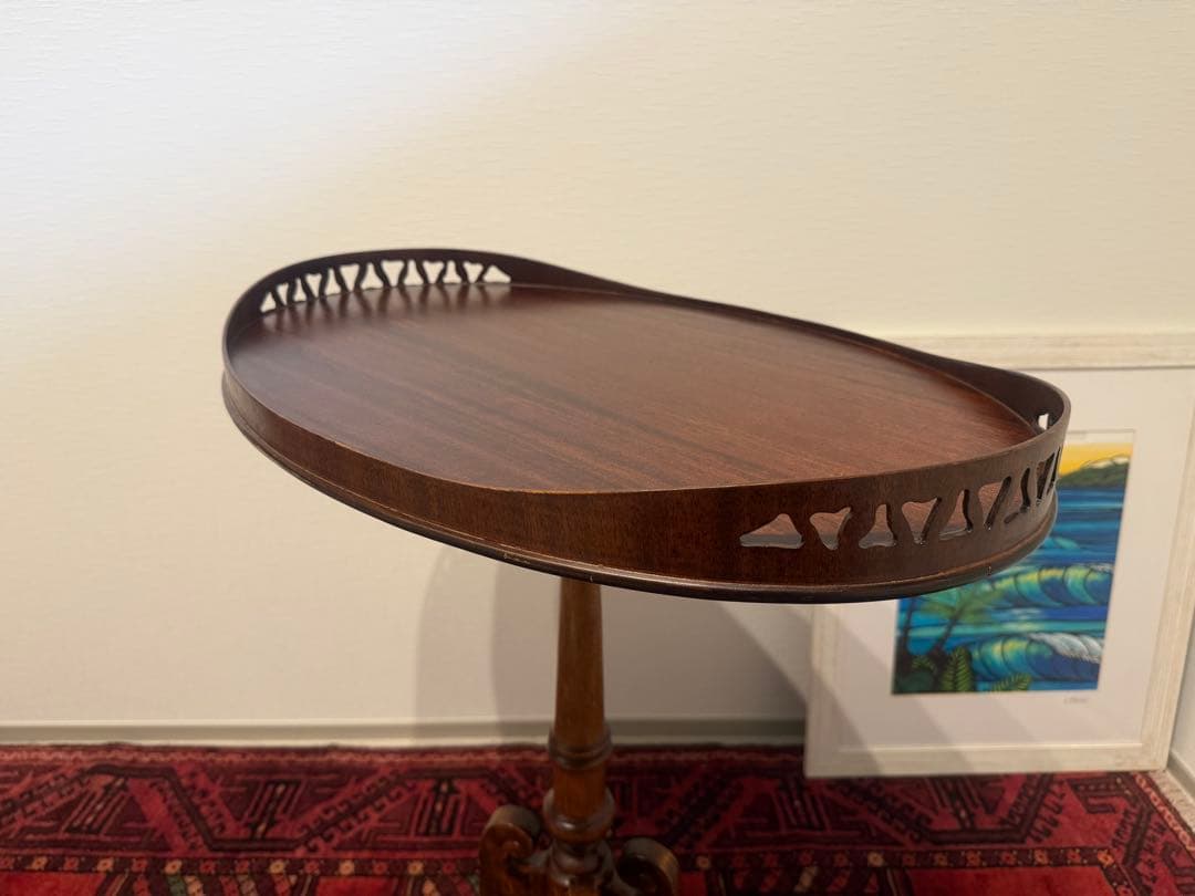 西洋アンティーク サイドテーブル マホガニー材 カフェテーブル 猫脚