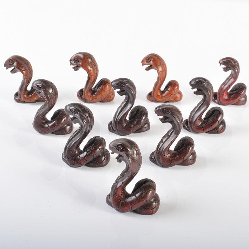 時代提げ物　木彫　蛇　置物　根付　10点まとめて　M　R6166