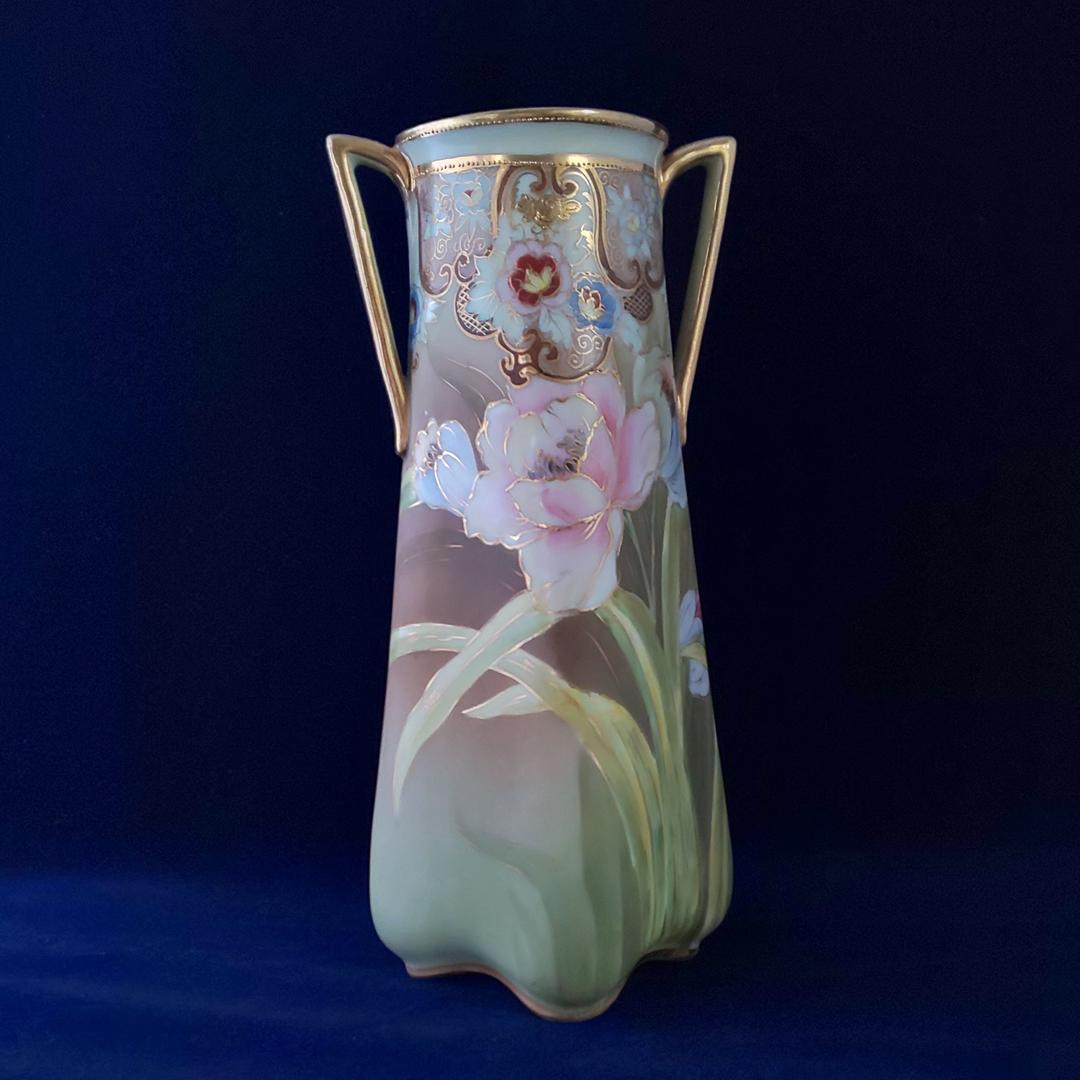 SALE❗️ オールドノリタケ  花瓶 欄の花  金彩  金点盛り 和の雰囲気