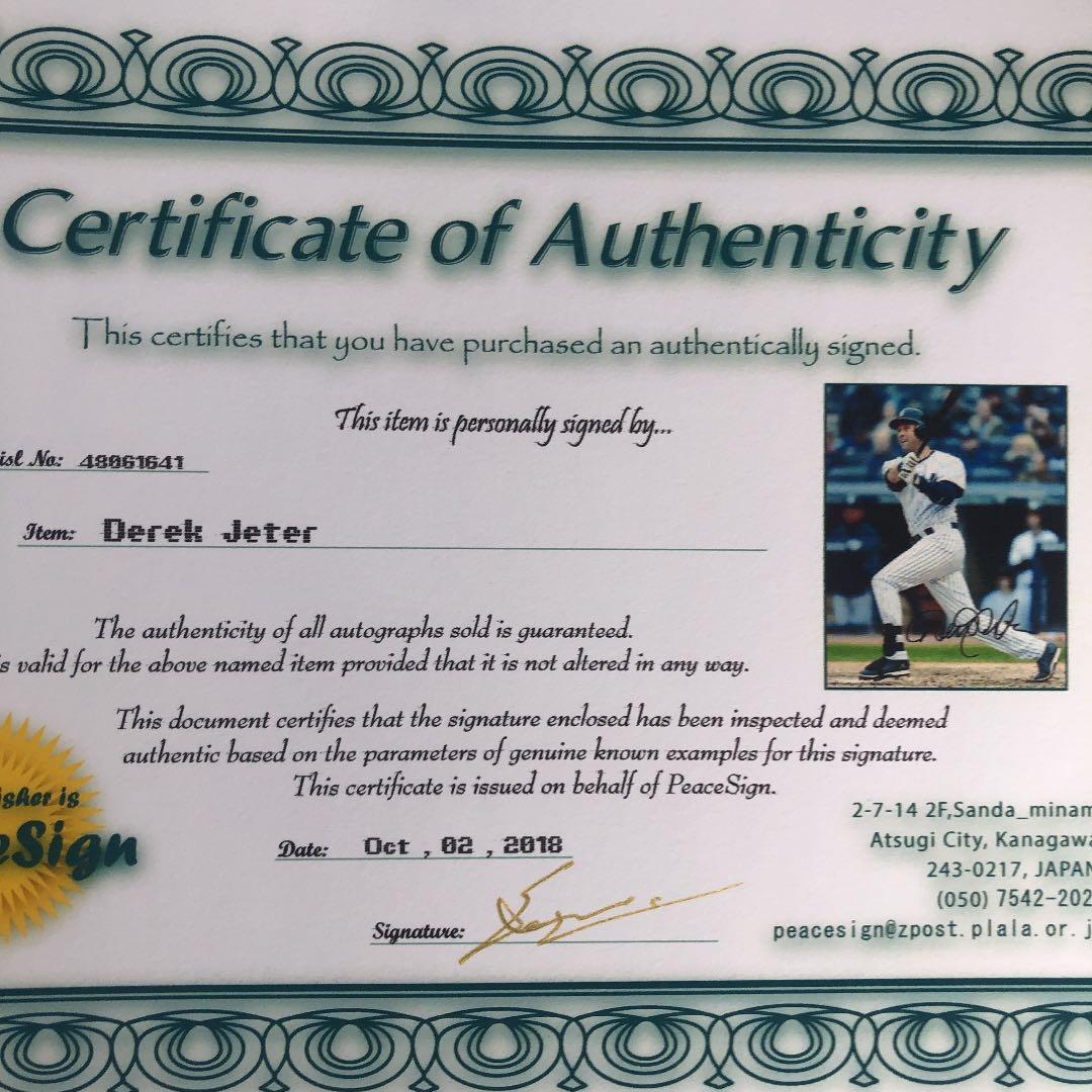 【SALE】MLB デレク・ジーター　直筆サイン　ヤンキース