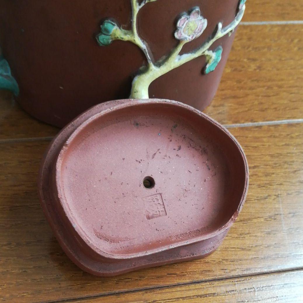 宜興紫砂　梅花壷