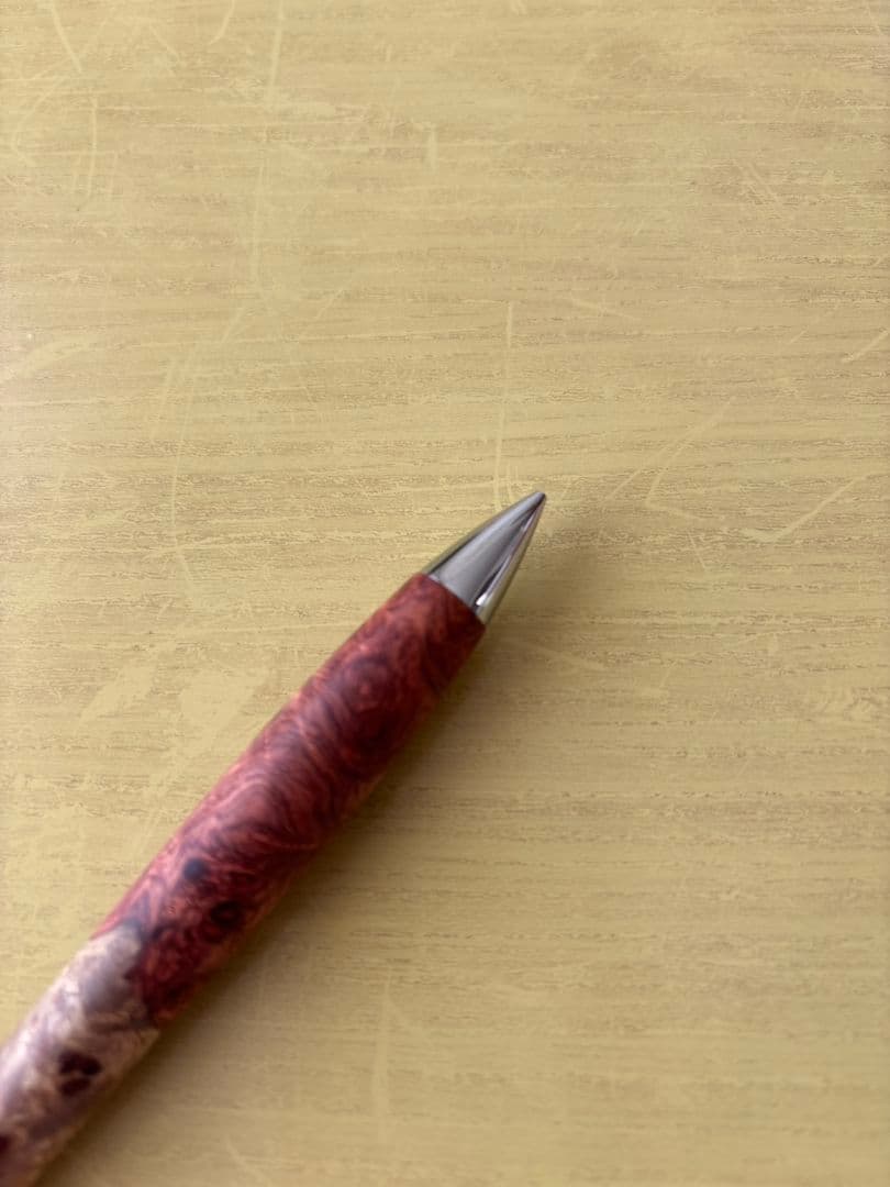 工房楔　シャーペン　花梨紅白こぶ杢　0.5mm　アルミタイプ