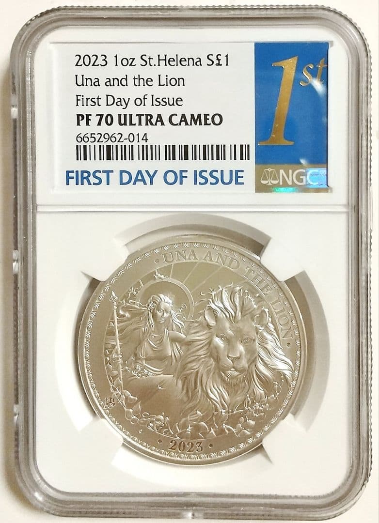 2023年 セントヘレナ ウナとライオン 1オンス銀貨 NGC PF70 FDI