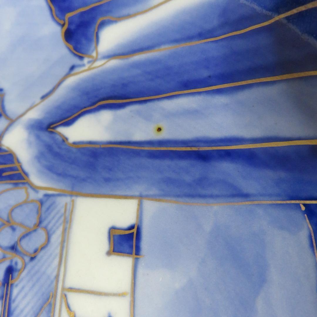 三組丼 山水 染付 二重高台 明治 三つ丼 三つ鉢 古伊万里 江戸 明治