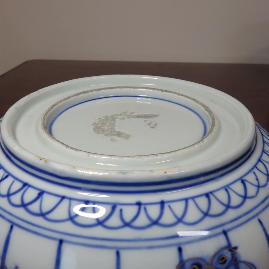 三組丼 山水 染付 二重高台 明治 三つ丼 三つ鉢 古伊万里 江戸 明治