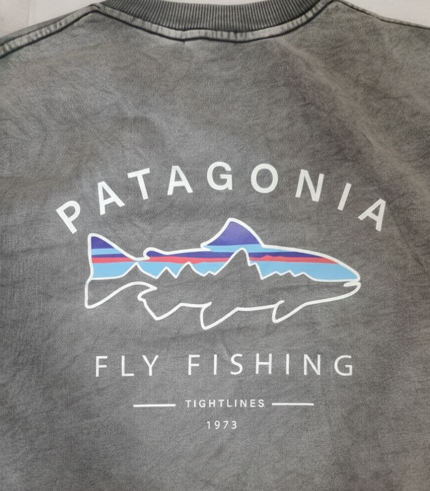 patagonia パタゴニア flyfishing スウェット、パーカー 魚柄