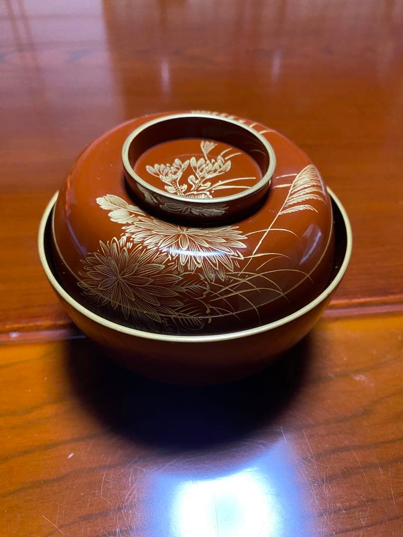 (休日限定価格)輪島塗　漆器 椀 10個セット 黒赤 金色装飾