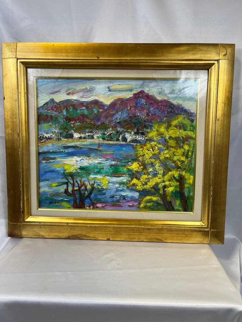 額入り油彩画 福本けいこ 風景画 1137