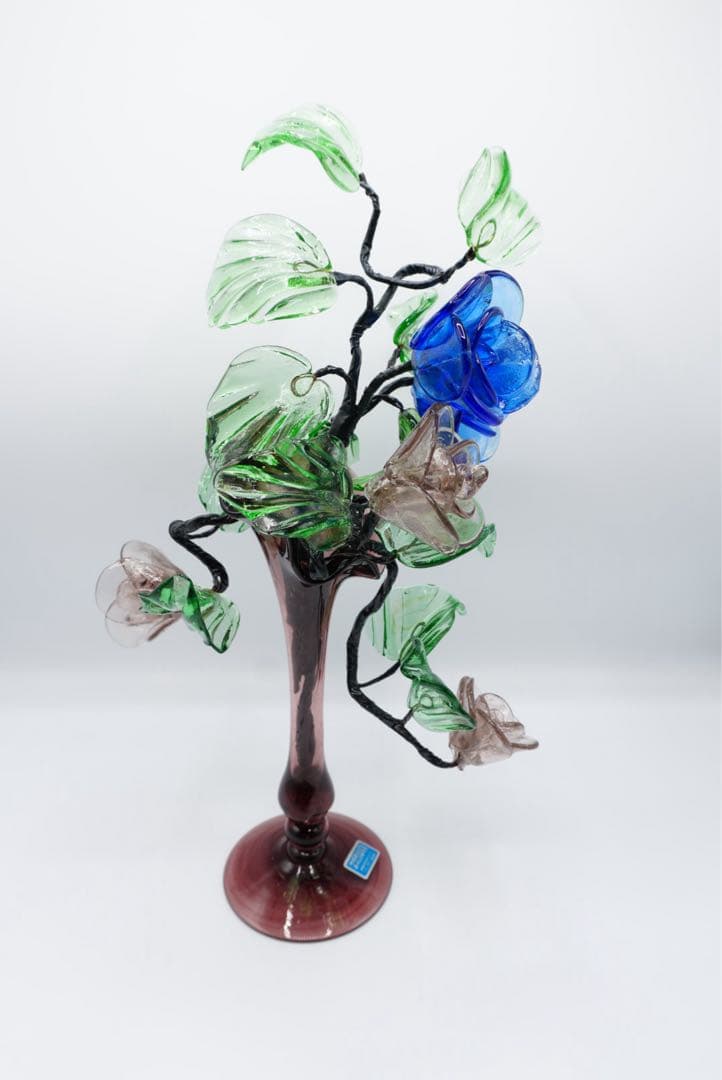 希少　琉球手づくりガラス　花瓶　薔薇　レイアウト式