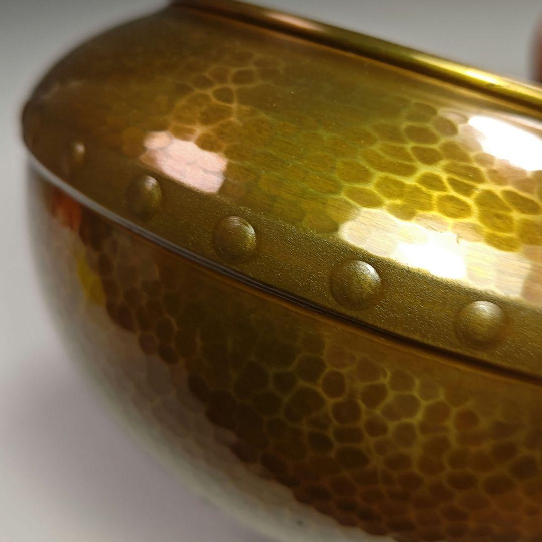 イ550 建水『唐銅風炉師　黒瀬宗康』『鵬雲斎好　モール　累坐建水　共箱』茶道具