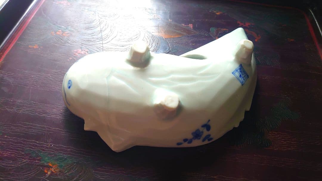 魯山人写 染付 鯰形 向付 5客 鯰形変形向付 箱なし